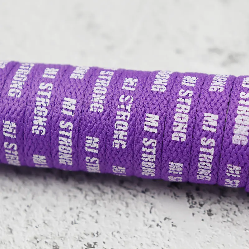 Coolstring Pro-Fashion Private Customized Objects 8MM Silk Screen Printed Tape Premium 60-100CM Kid's Size Flat Lacet Wholesale