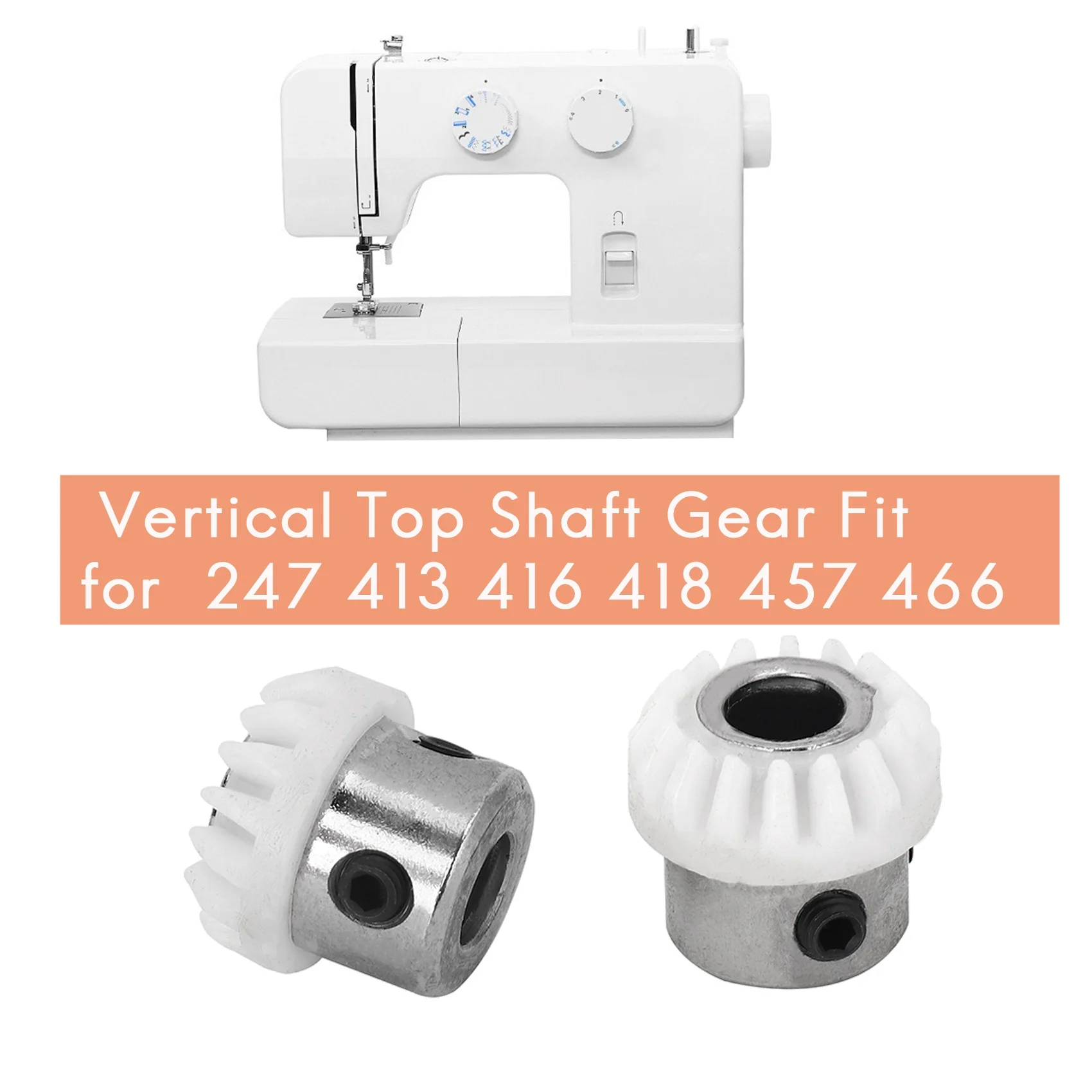2PCS 155819 Vertical Top Shaft Gear Fit for SINGER 247 413 416 418 457 466 image 2