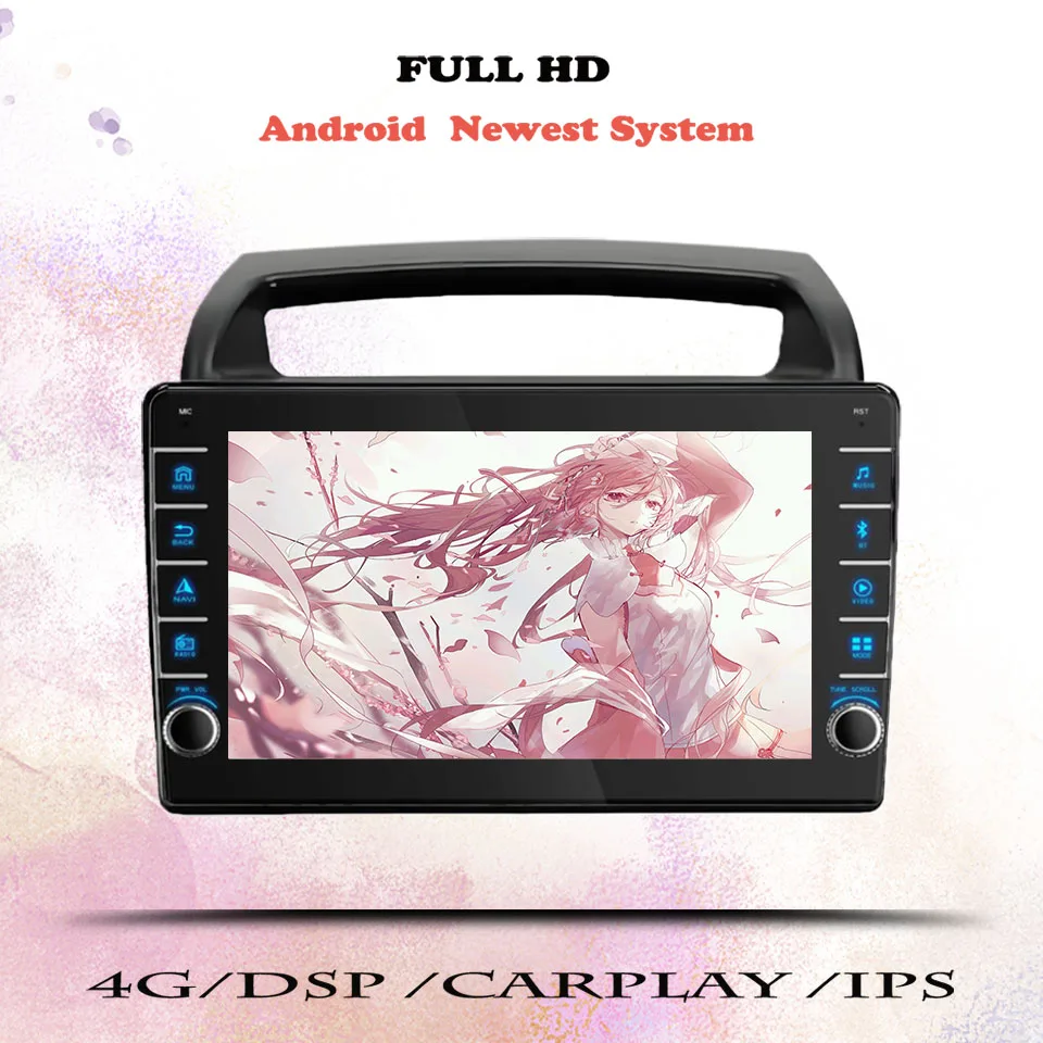 For Kia Carnival 2006 - 2014 Auto Radio Stereo Multimedia Video HU Head Unit With GPS Navi 8G ram 2Din Auto DVD Cassette
