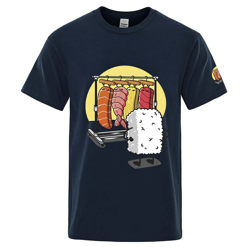 Original Design Men's Funny Sushi Wardrobe Shirt Round Neck Short Sleeve T-Shirt Summer New Plush Fashion Eye-Catching Top