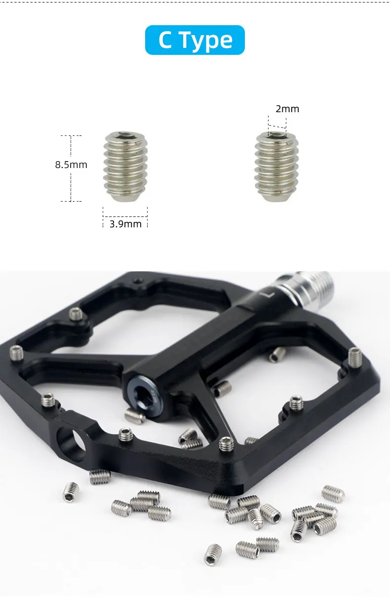 Fahrradpedal-Spikes, 25 Stück, Anti-Überspringen, Stahlbolzen, M4, Gewindeschrauben, Stiftnägel für Fahrradpedale, Fahrradzubehör – Detail 10