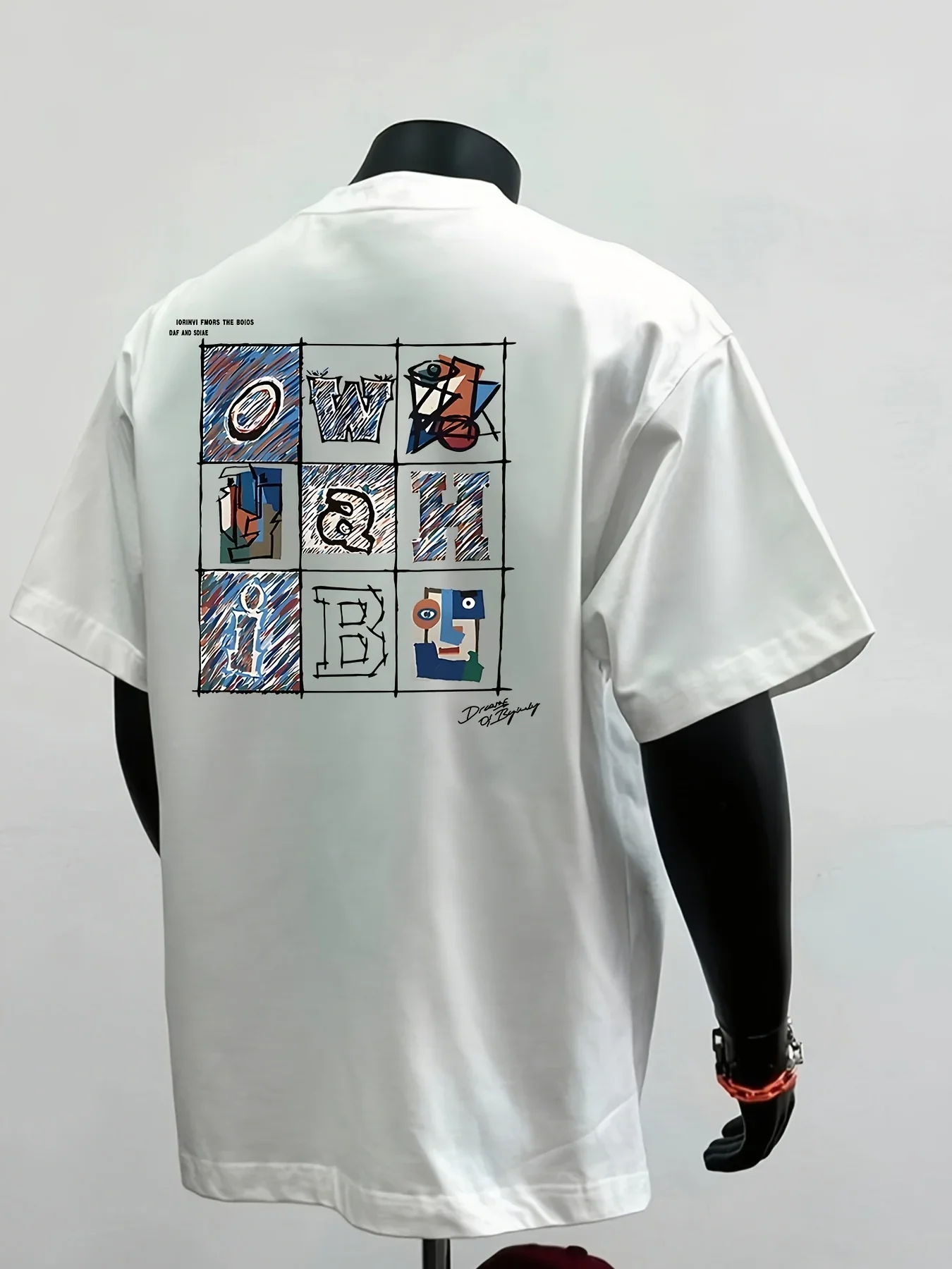 Mens 100% Cotton Short-sleeved T-shirt Summer Round Neck Casual Comfortable Top with Simple Print Trendy Versatile Looks Great