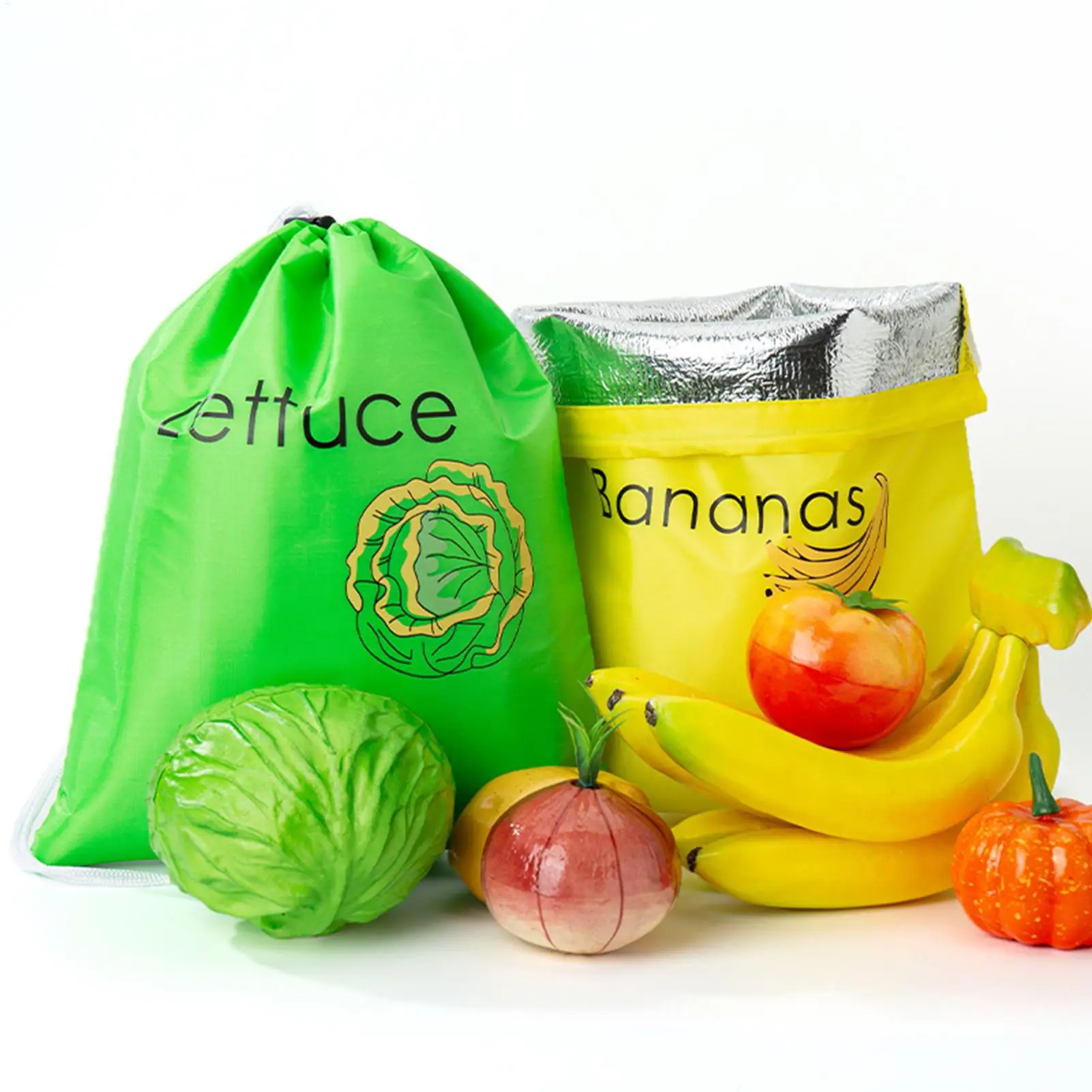 Wiederverwendbare Taschen-Konservierungsbeutel für Bananenbündel, Aufbewahrungsbeutel für Gemüse und Obst, Lebensmittelkonservierungsbeutel, Herstellungs- und Einkaufsbeutel