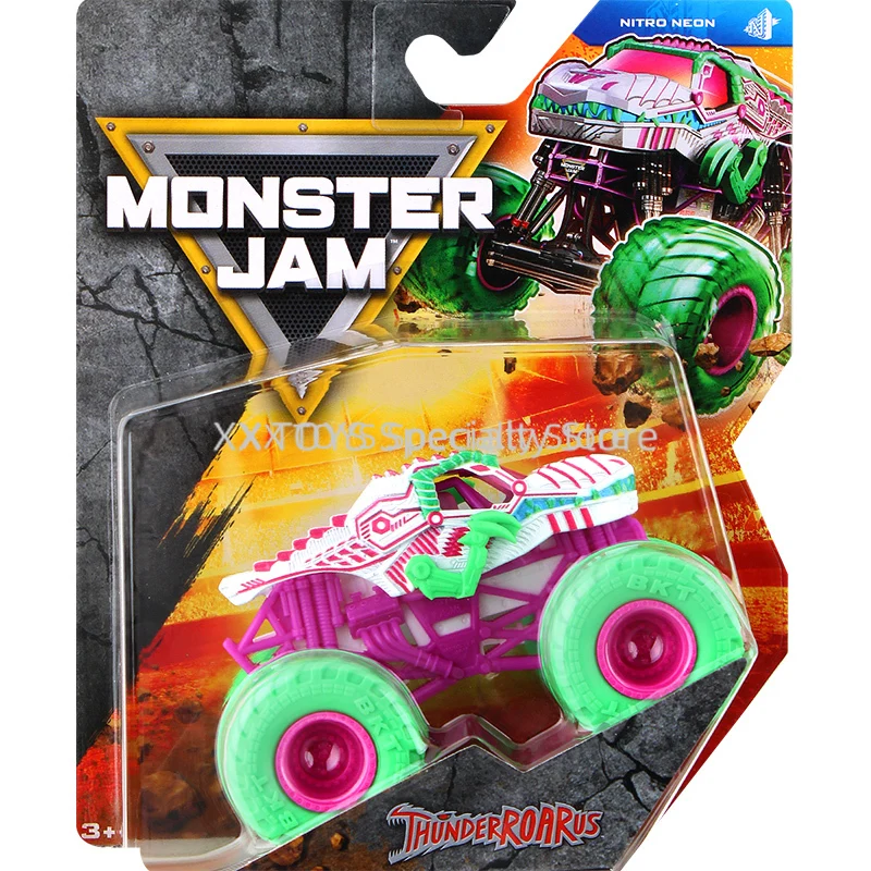 Monster Jam Monster Truck Schaal 1:64 Gegoten Voertuig Sparkle Smash Thunderroarus Monster Truck Jongens Off-Road Racing Collectible