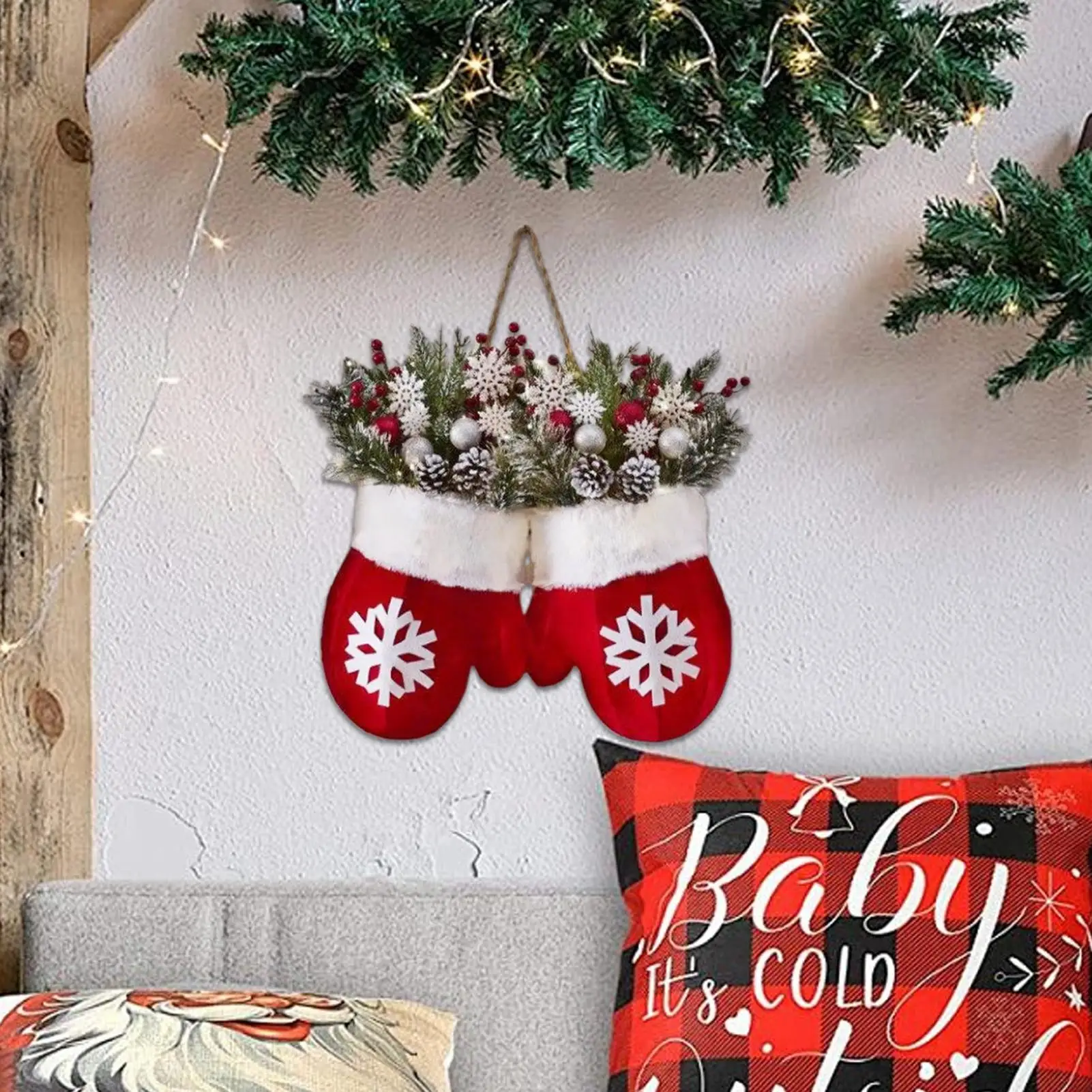 

Рождественский венок из сосновой шишки, реалистичный декор, принадлежности для дизайна перчаток, искусственные венки из сосновых игл для дома, в помещении, на открытом воздухе, крыльцо