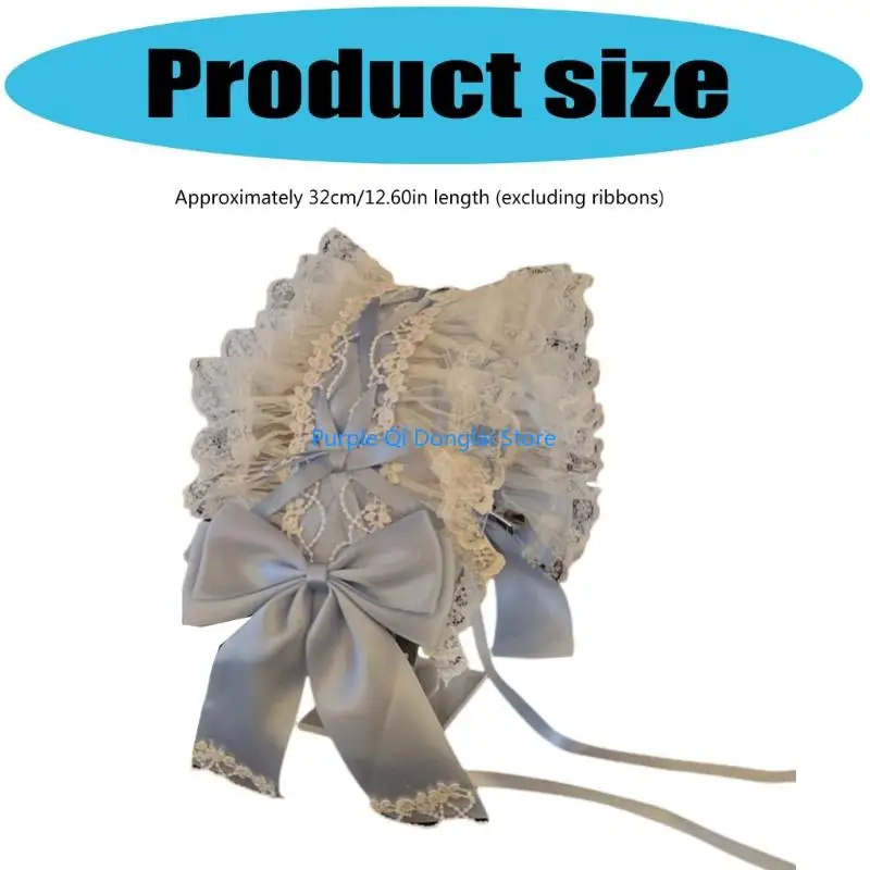 L21E 弓レースヘッドドレスロリータフリルレースヘッドバンドヘッドドレスフレンチメイドヘッドドレス