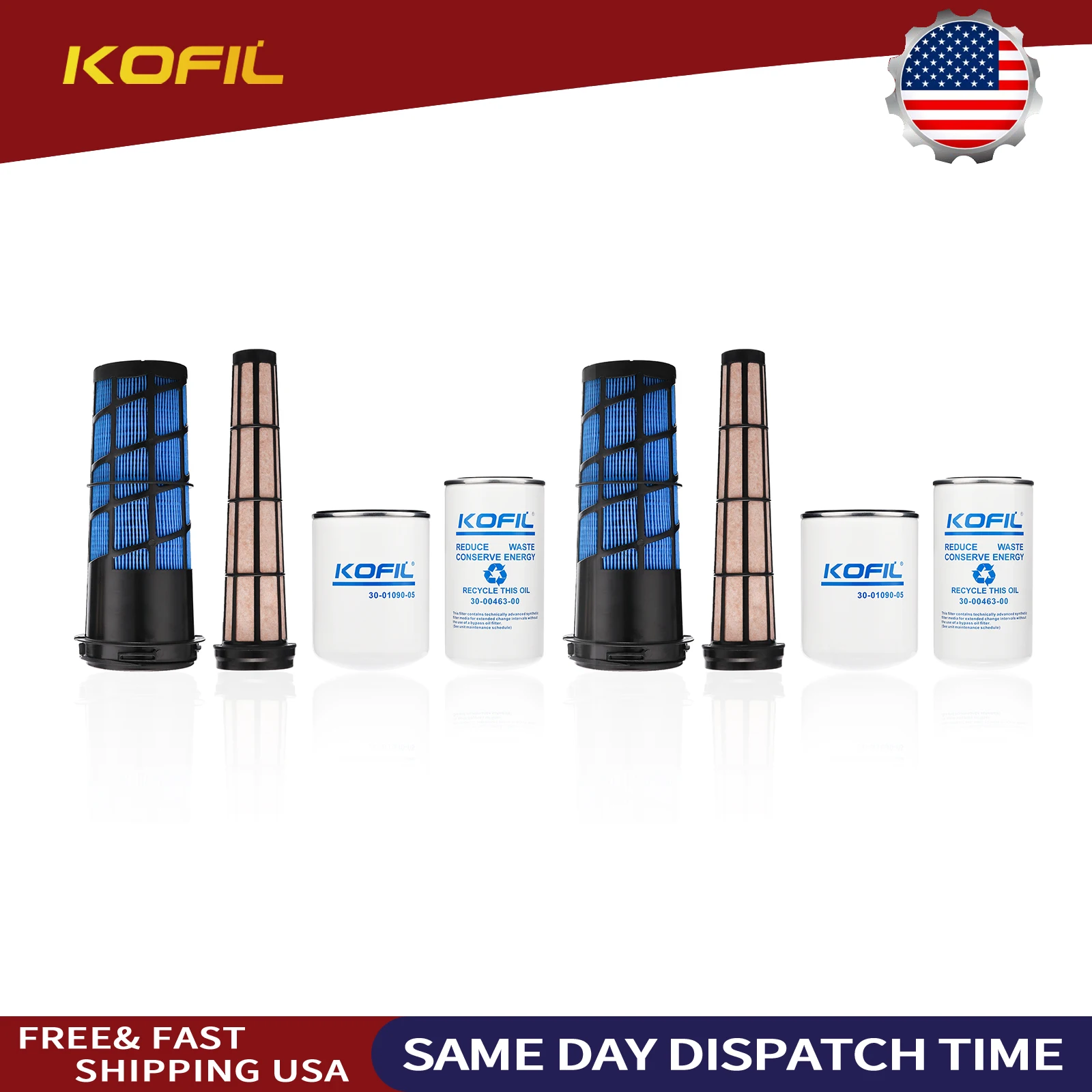 

Air Filter 30-00471-20 Fuel Filter 30-01090-05 Oil Filter 30-00463-00 Compatible with Carrier Reefer 7300 7500 CT2-29 Replace PA5584 BD7317 LF9028 P559125 BF1224 P611858 1559418 FF5301 DBL7349(2 PCS)