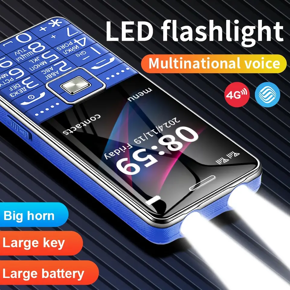 هاتف G600 بشريحتين، بطارية 6800mAh، زر طوارئ SOS، شاشة 2.4 بوصة، يدعم GSM، مشغل MP3، مناسب لكبار السن من الرجال والنساء - 4