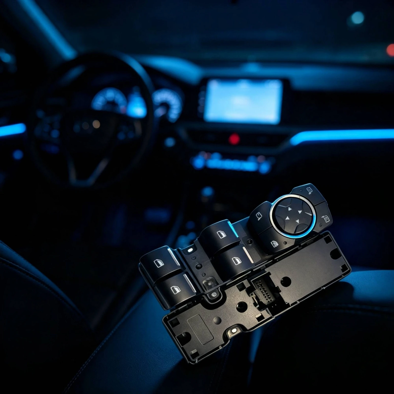 Automotive Power Window Switch Front Left Window Switch with 8-Pin Connector Plug and Play Factory-Fresh for Car Owners