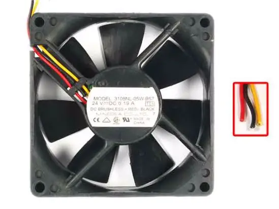 

NMB-MAT 3108NL-05W-B57 T01 DC 24V 0.19A 80x80x20 мм 3-проводной Вентилятор охлаждения сервера