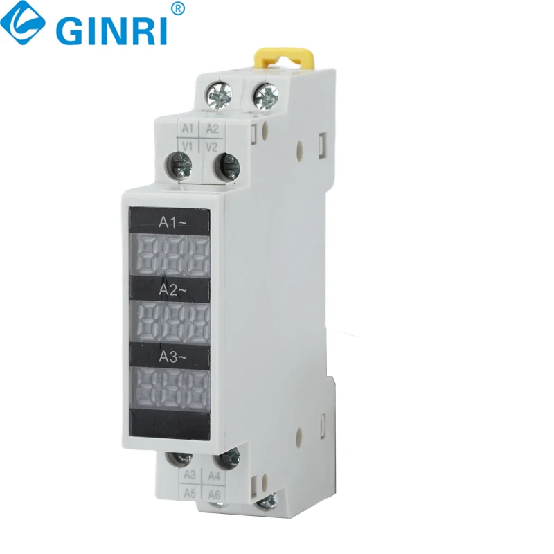 3PCS Digital Amp Meter DIN Rail Mounted AC 80-500V 220V 380V 100A Ampere/Current Mini Meter For Industrial Applications
