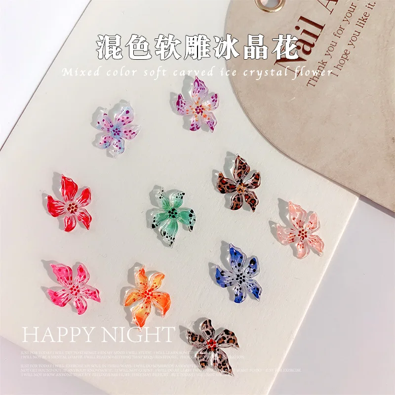 جديد لينة نحت الجليد كريستال زنبق مسمار الملحقات هلام زنبق ثلاثية الأبعاد راتنج مسطح الزهور مسمار حُليات المجوهرات لتقوم بها بنفسك مسمار الزينة
