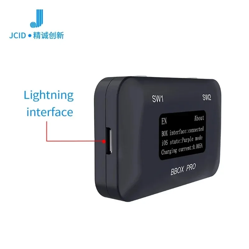 

JC JCID B-BOX Pro DFU Box DCSD Cable for iOS A7-A11 Devices, One-Key Purple Mode & Syscfg Data Read/Write Tool