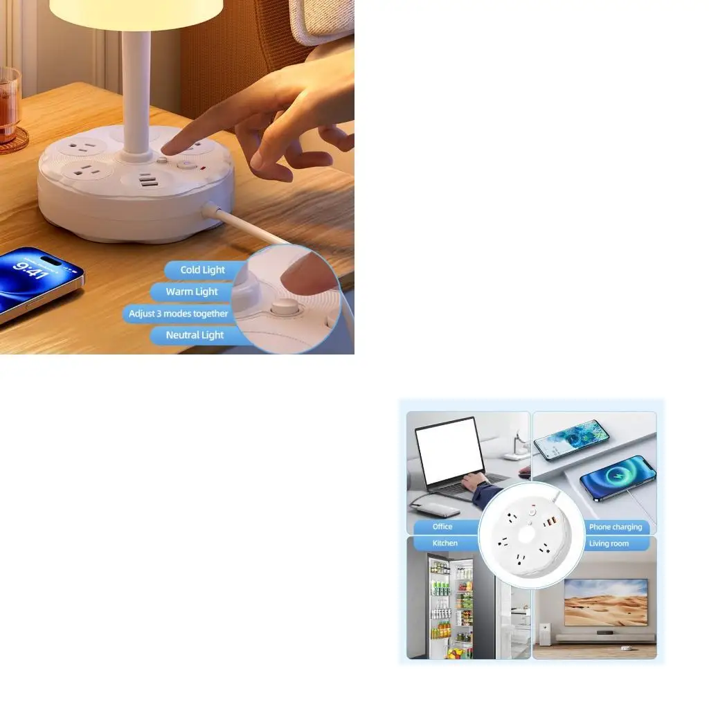 Fashion Workstation Light Type C Port And Plug Socket 4-Position Power Outlet  D2RC