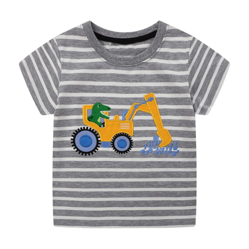 Little maven 2024 Baby Boys T-Shirt Cotton New Fashion Excavators  Children Tops Toddler Boys Casual Clothes Comfort Wear