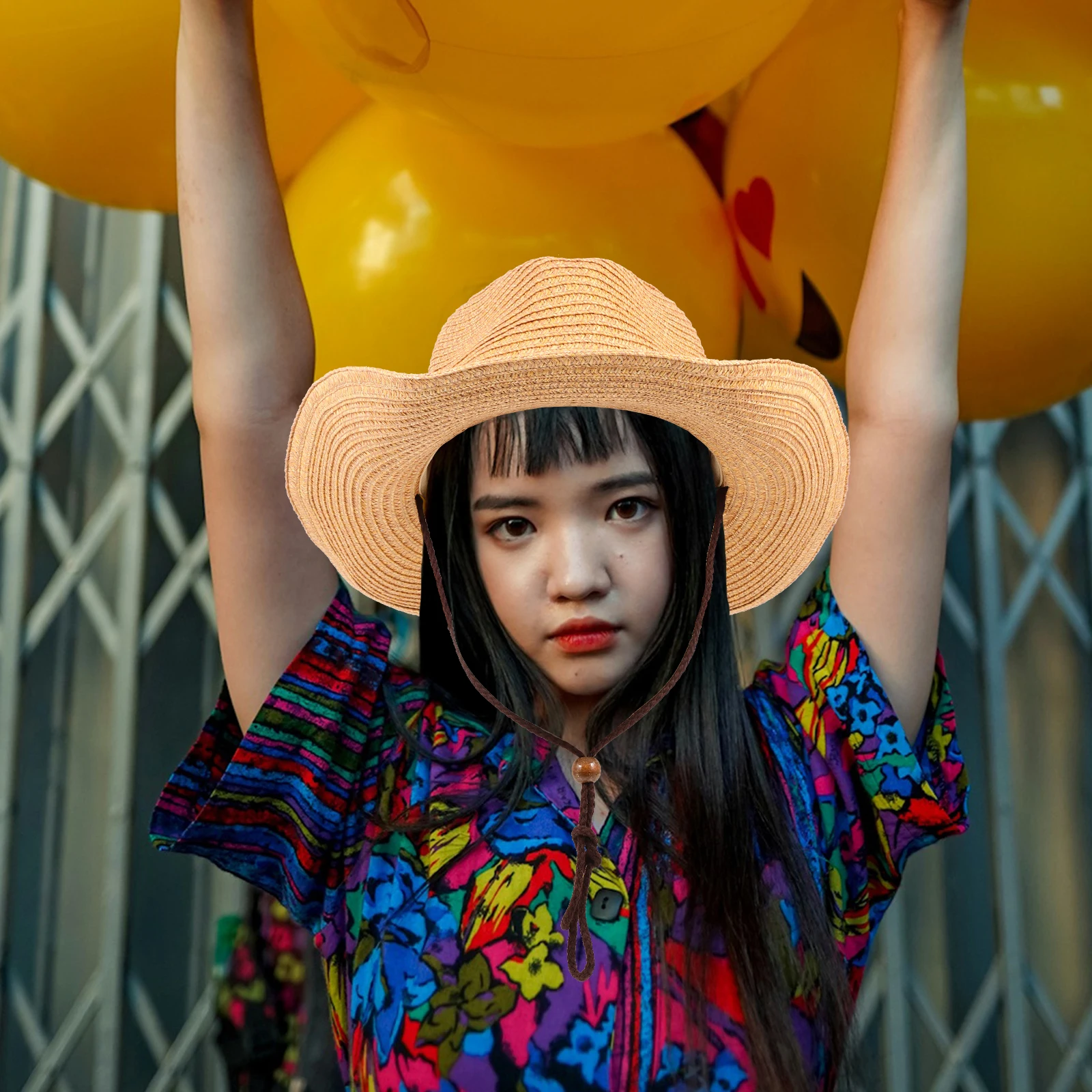 

Straw Cowboy Summer Sun Outdoor Western Cowboy Women Cool Sun Hat Male Vintage Denim Photographic Hat