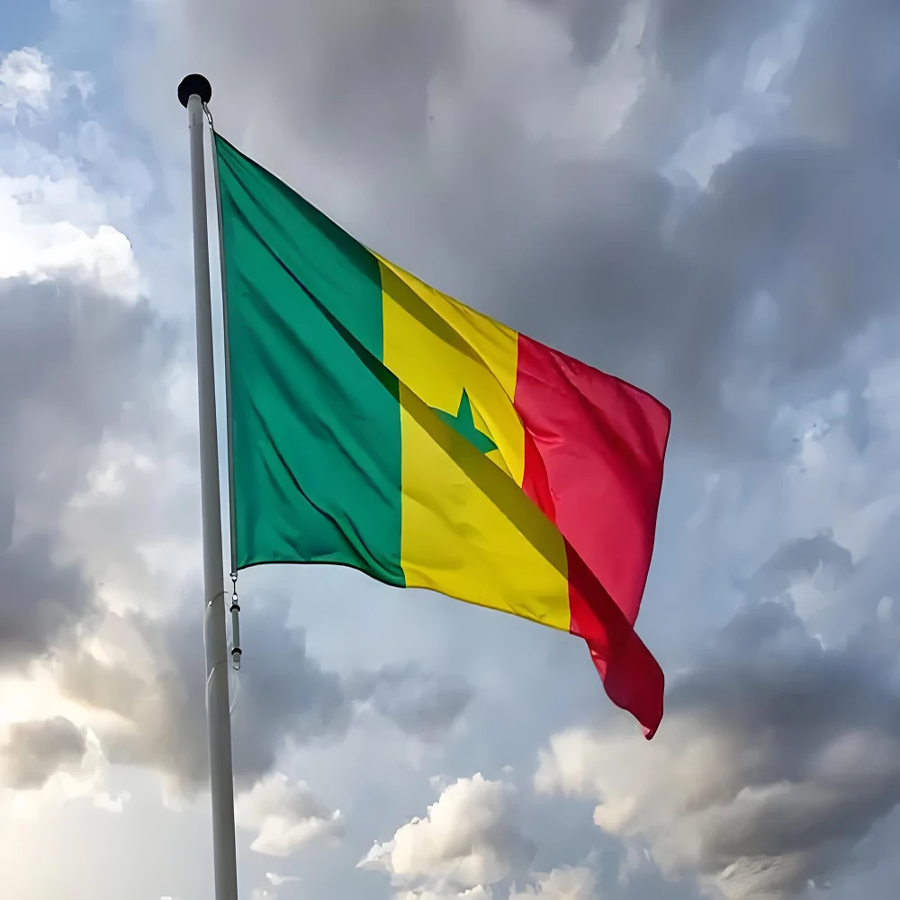 Senegal National Flag 90x150 Cm Polyester Hanging Banner for Patriotic Pride Indoor/Outdoor Decor for Independence Day
