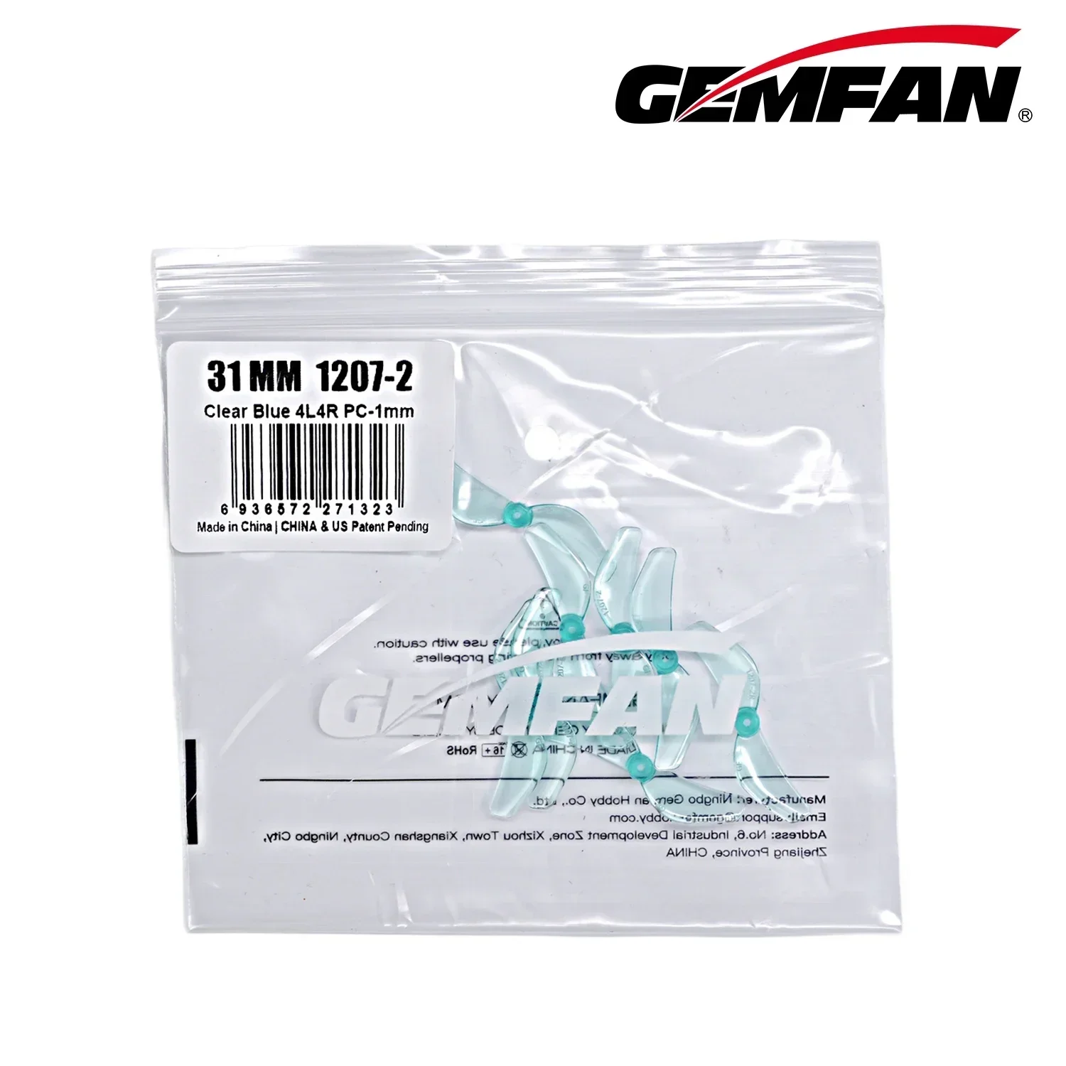 Gemfan 1207-2 Two-Blade Propeller Kit 4Pairs (4CW+4CCW), 0.8mm /1mm Bore Options, High Lift-Drag Ratio RC Parts