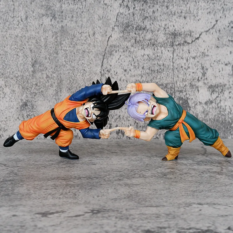 

11cm Dragon Ball Figures Son Goten Trunks Combination Skill Pvc Gk Statue Figurine Model Doll Collection Room Decora Toys Gift