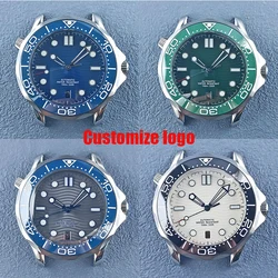 42mm NH35 Automatic movement 10bar Waterproof Green luminous watch case 316L stainless steel sapphire glass clear back cover