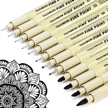 6-12Pcs/Set Hook Needle Pen Hand-painted Fineliner Sketch Pen Student Study Office…