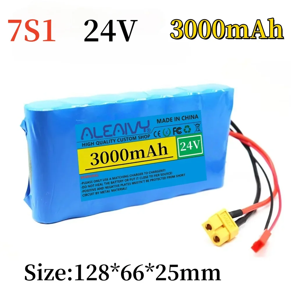 

18650 7S1P 24V 3000mAh Rechargeable Battery Pack with BMS Protection, for Small EV/Monitoring Equipment/Portable Speaker.