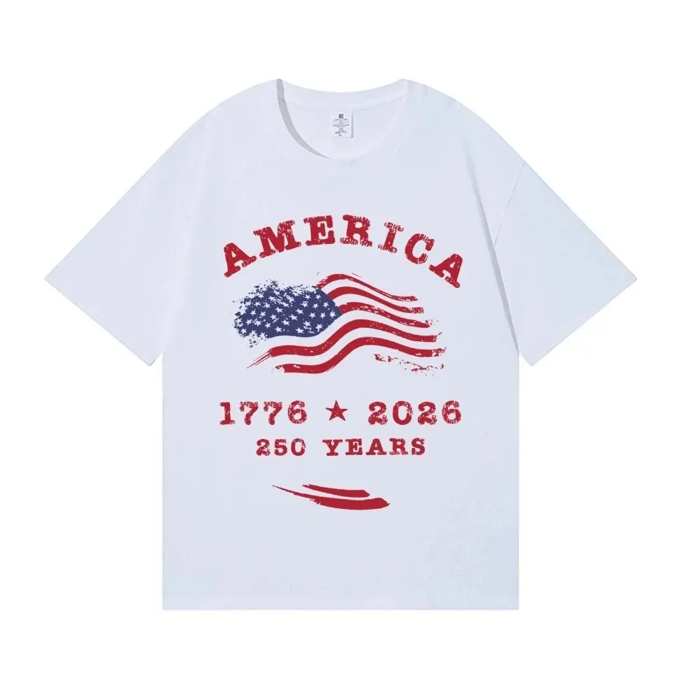 America 250 Years Japanese Style Classic Tee High-quality Streetwear Men's Clothing Women's Clothing 2026 Summer New T Shirt