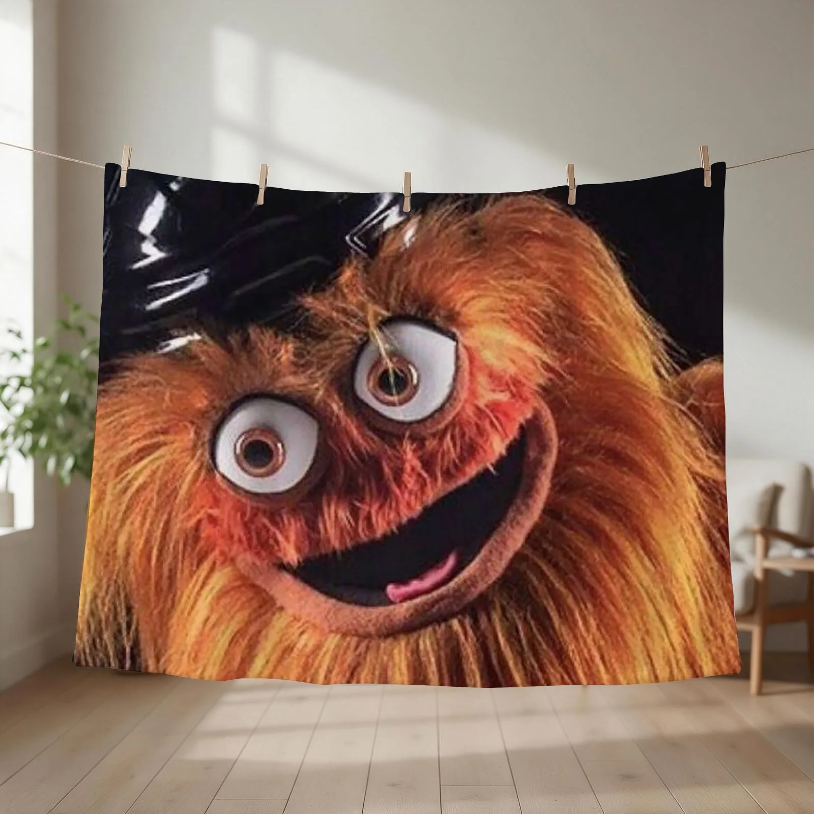 Flyers New Mascot Gritty Throw Blanket couch cozy soft plush fuzzy picnic outdoor blanket