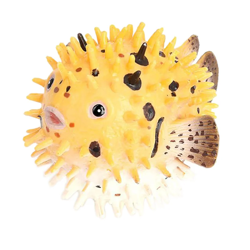 

B24C-2X Pufferfish Figurine Realistic Plastic Wild Pufferfish Figurine Set For Collection Science Educational Prop