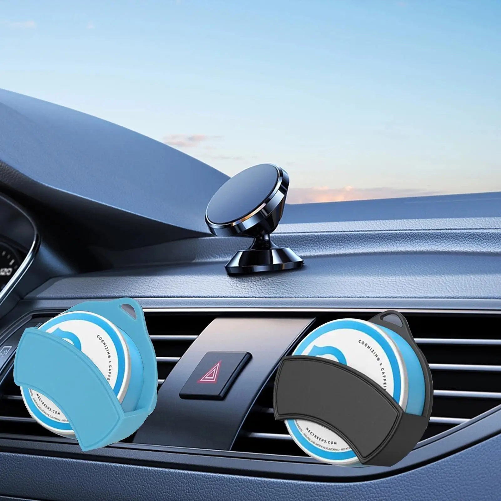 

Car Sun Visor Organizer Magnetic Mount Silicone Belt Clip Visor Organizer For Vent Backpack Chew Can Pouch Women Men Vehicles