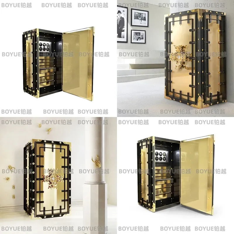 Stainless Steel Luxury Safe with Password Lock Anti Theft Cabinet for Home Villa Mansion Secure Storage Box Modern Design