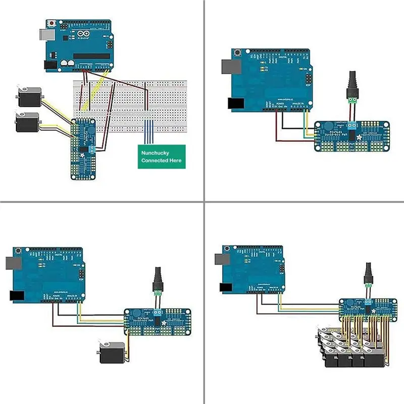 N04R I2C IIC Module IIC Interface 4Pcs PCA9685 16 Channel 12 Bit PWM Servo Motor Driver Board