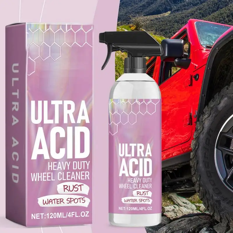 Limpador de rodas e pneus 120ml, limpador de rodas de liga, lavagem de carro automotiva, spray de liga de metal, acessórios de limpeza automática