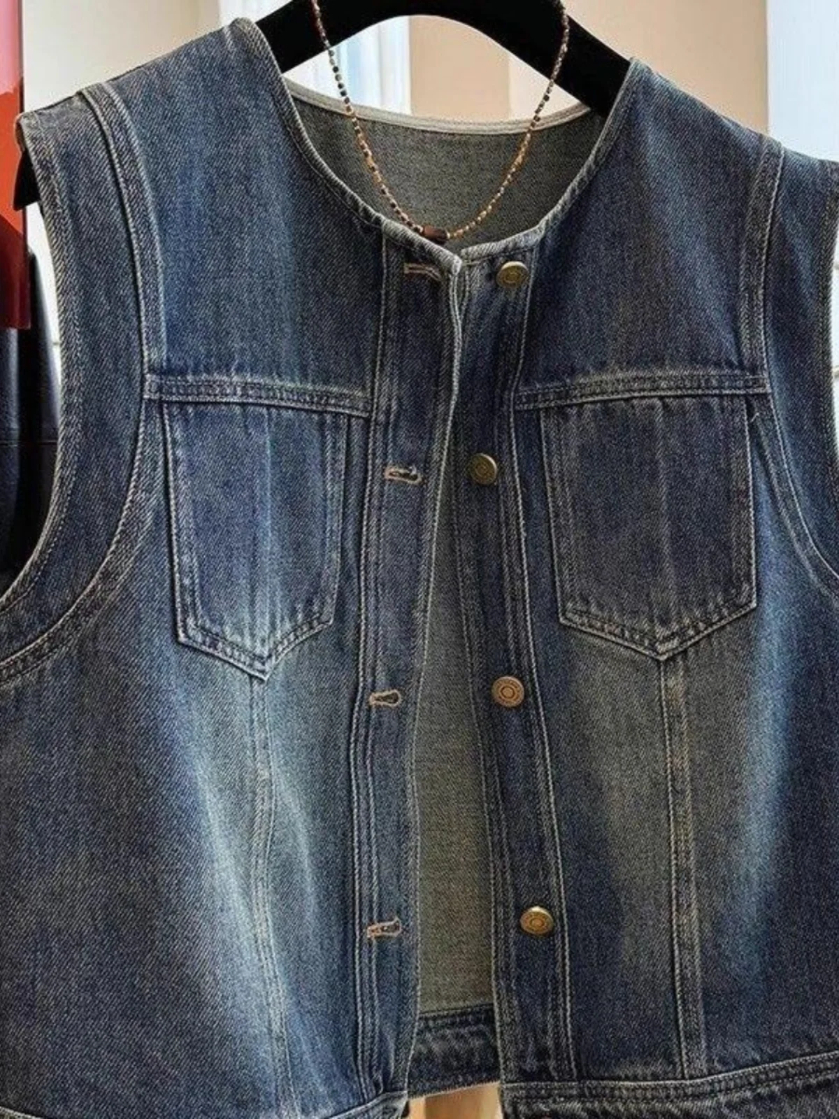 

Faionable Европейский свободный джинсовый жилет для женщин весна-лето Новое поступление Svel Jaet маленького размера для поездок на работу