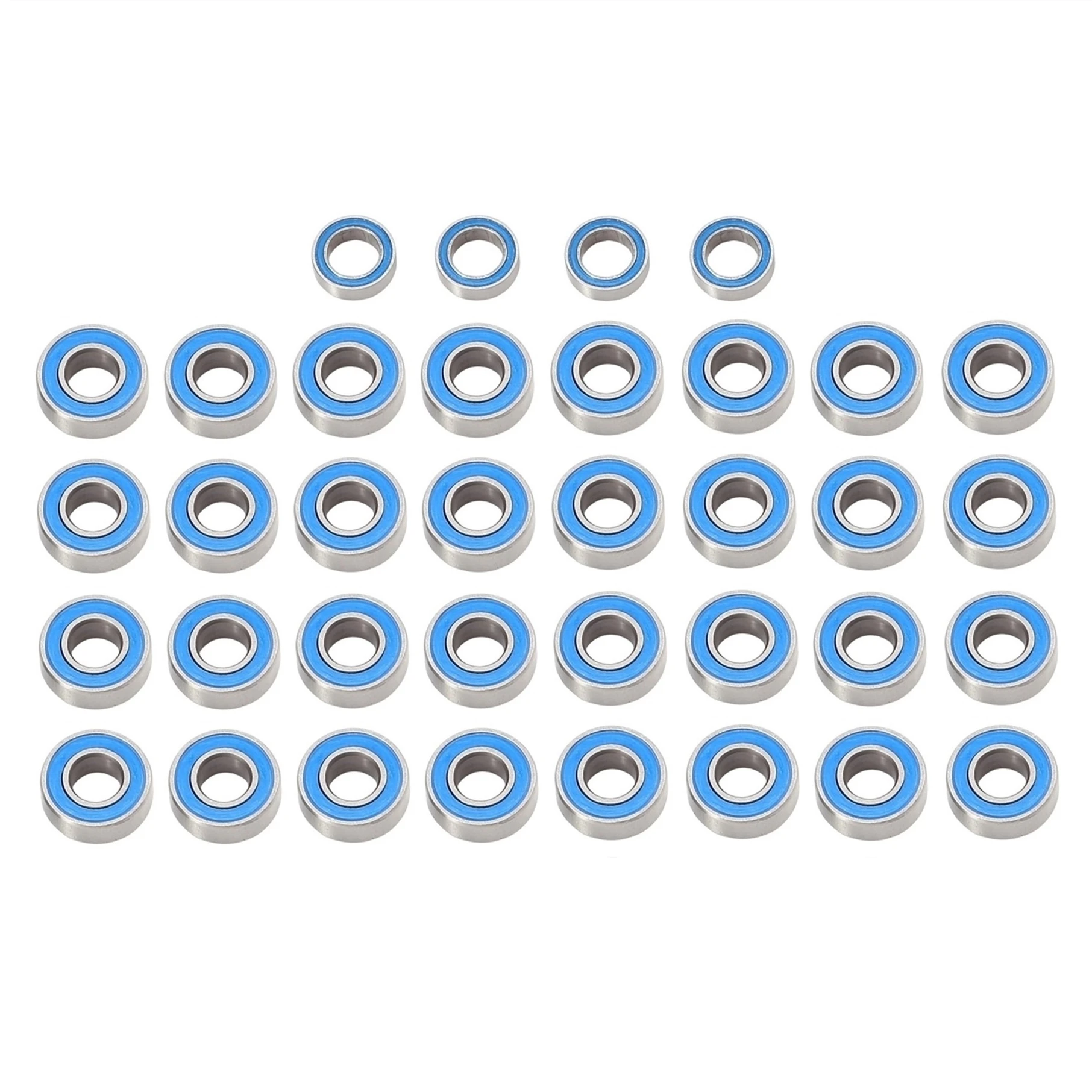 36pcs Full Sealed Steel Bearing Kit for Tamiya GF-02 Chassis, Smooth Drive & Dust Proof Upgrade Set