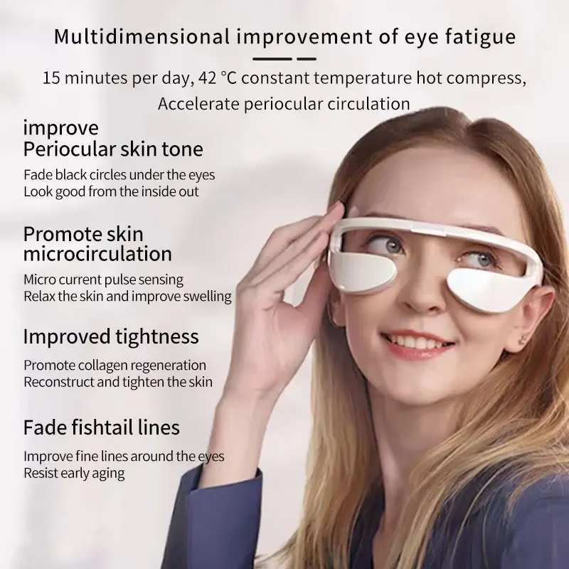 Home Use Under Eye Beauty  Eye Bag Dark Circle Removal Machine Microcurrent Eye Care Massage Glasses fast shipping