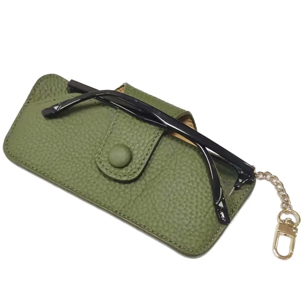 

Portable Genuine Leather Glasses Case Retro Handmade Sun Glasses Spectacle Case with Bag Pendant Cowhide Leather