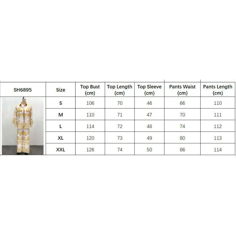 Mulheres duas peças conjuntos de calças impressão conjuntos de correspondência mangas compridas botão turn down collar superior calças de cintura elástica solta 2025 verão