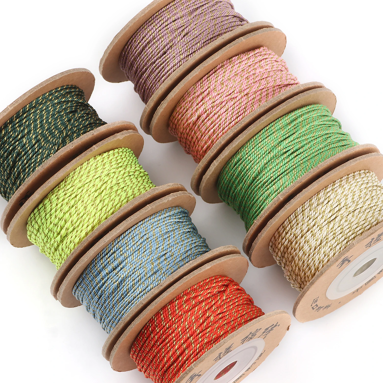 20meter/roll 1mm 3 Layer 100% Cotton Cord Rope Knot Macrame Cord Rope For Jewelry Making DIY Ethnic Bracelet Accessory Findings