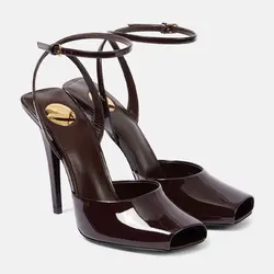 2025 Early Spring New Fish Mouth High Heels with One Piece Buckle and Open Toe Thin Heel Fashion Banquet Women's Sandals