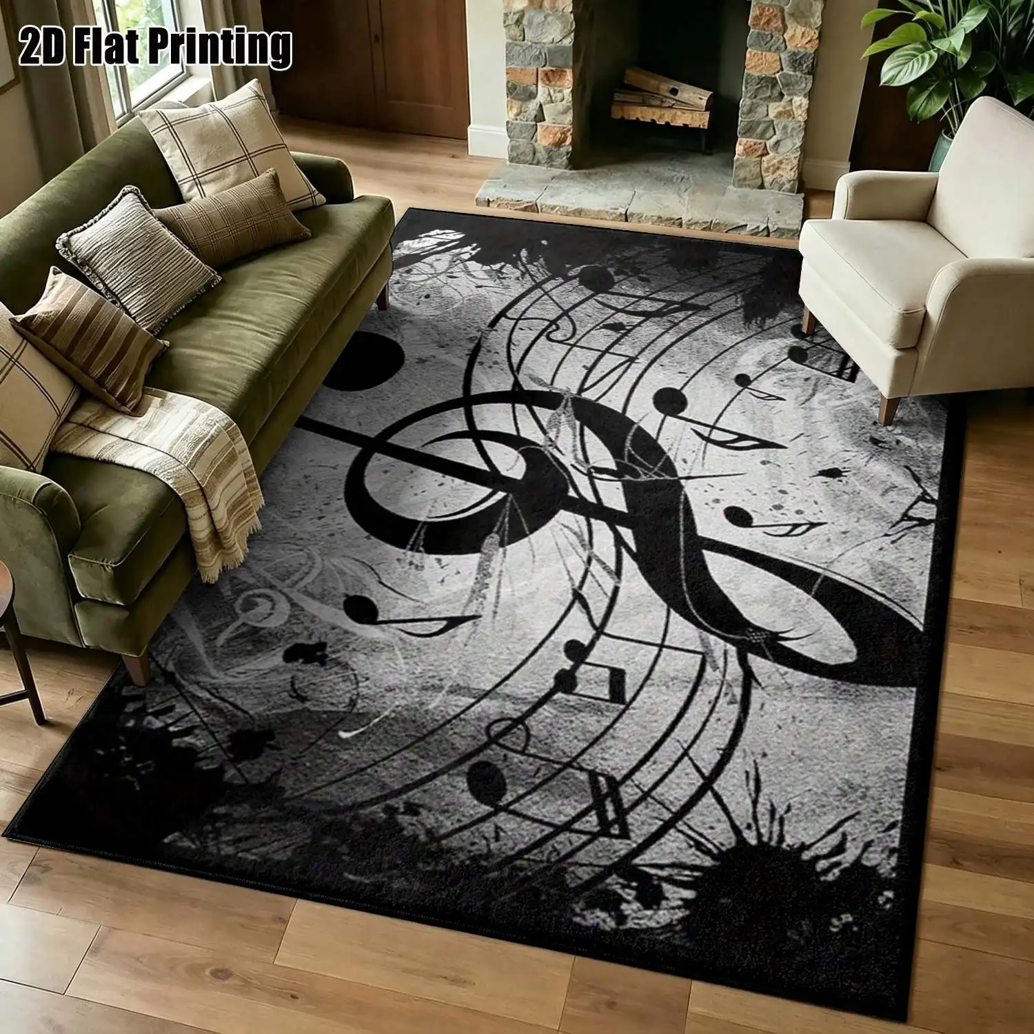 Retro Mid Century Geometric Carpet Modern Abstract Dynamic Wave Area Rug for Living Room Deluxe Office Lounge Pad