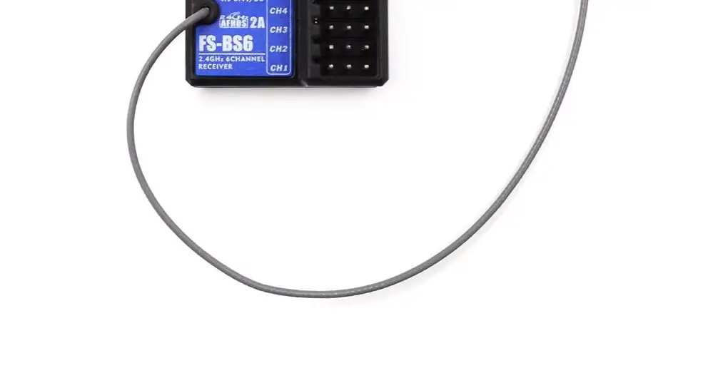 Приемник Flysky BS6 2.4ГГц 6-канальный AFHDS с выходом PWM, встроенным гироскопом и функцией Fail-Safe для передатчиков GT5, FS-GT5, FS, а также для радиоуправляемых моделей автомобилей T5F4, лодок и танков.