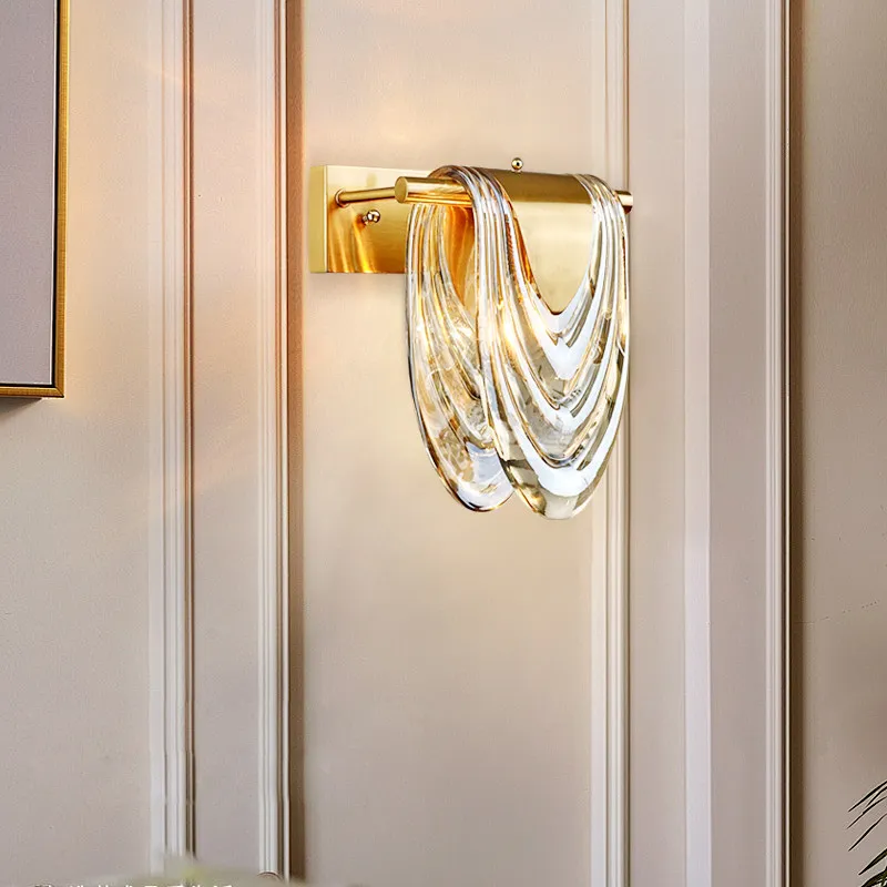New Design Post-Modern Creative Glass Wall Lamp Living Room Bedroom Study Aisle TV Background Wall High Quality Art Bedside Lamp