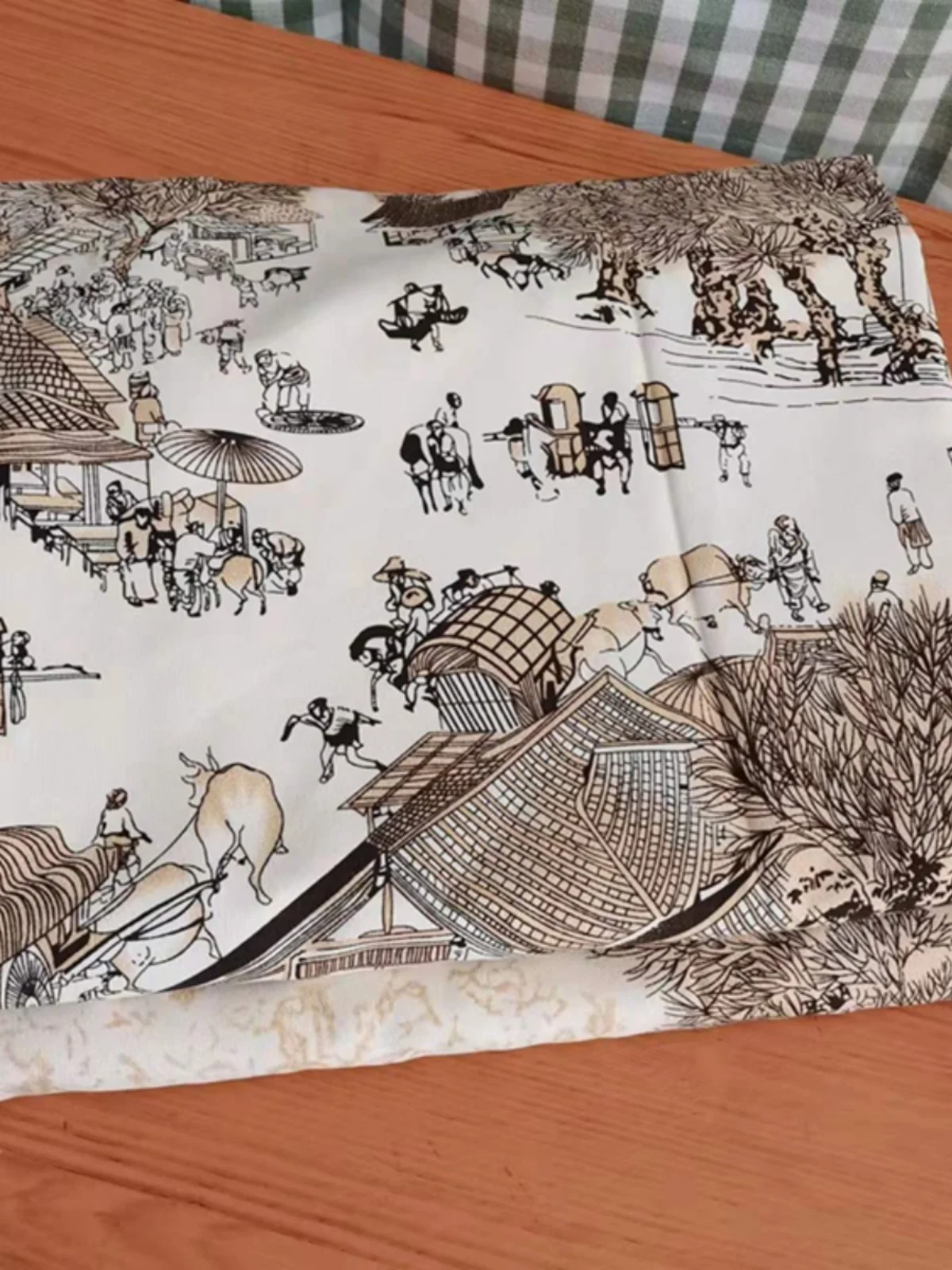 

24 Meter Wide Qingming anghe Tu Cotton Fabric Print Pattern Ethnic Sle Handmade DIY Home Decorative Bedding Material