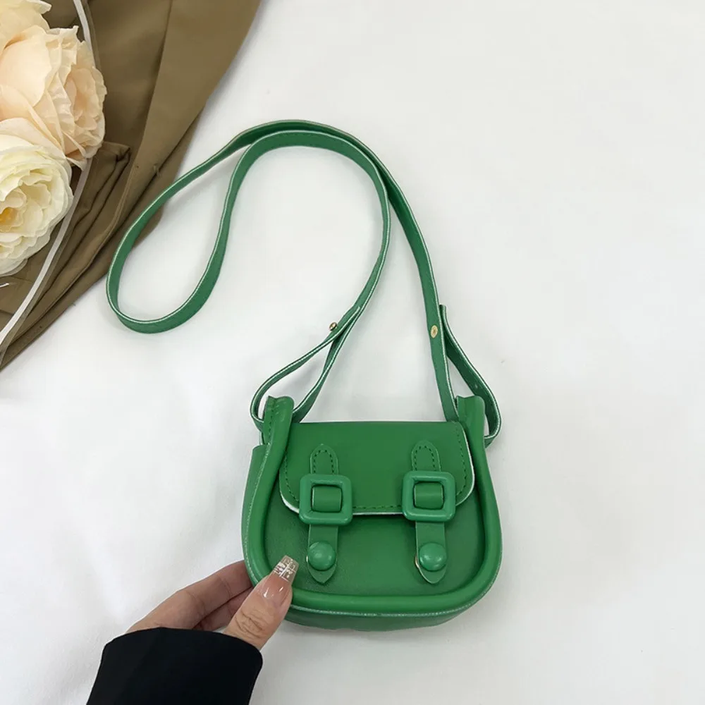 

Crossbody Bag Elegant Mini Saddle Bag Candy Color PU Leather Small Square Bag French Retro Lipstick Bag Female