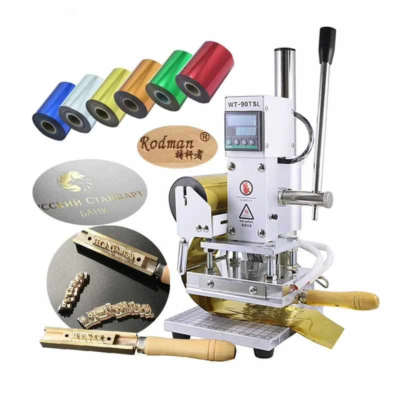 

Hot Foil Stamping Machine 300W Leather Handhold Paper Craft Copper Mould Stamp Embossers Wooden Logo Labeling, Embossing Papers