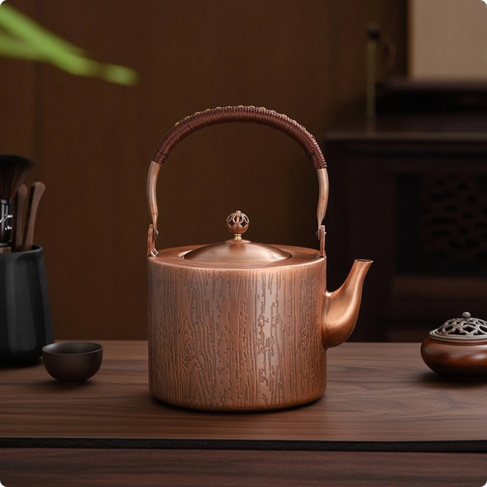 Copper Kettle Hand-Finished Copper Water Kettle Boiling Vessel Premium Elegant for Tea Lovers, Office