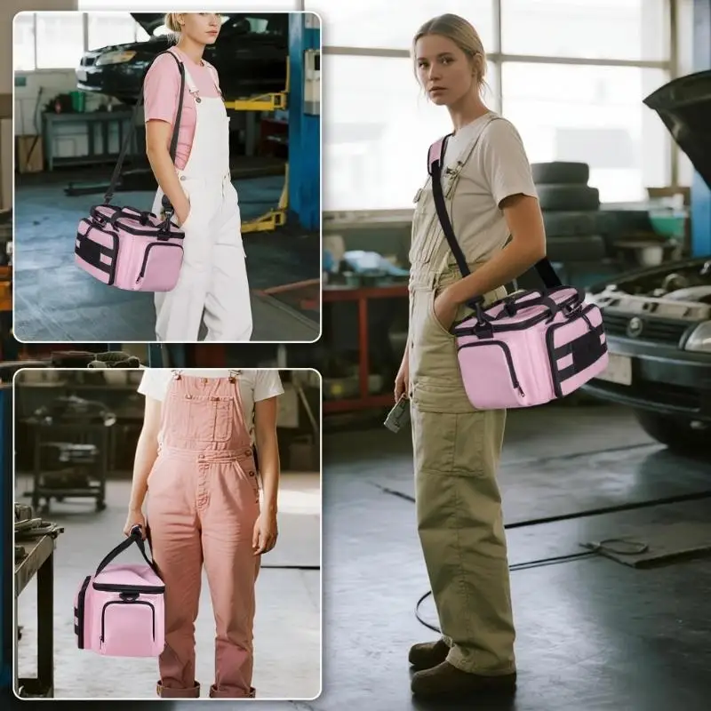 Y1UD Spacious Work Hand Bag With Adjustable Strap And Organizers Compartments Pink