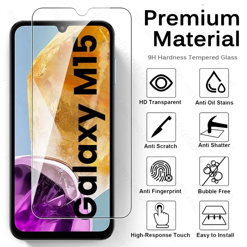 2Pcs Tempered Glass Screen Protector For Samsung Galaxy M15 5G Protect Glass Sumsung A 25 35 M 15 55 A05 A05s A15 A25 A35 A55 5G