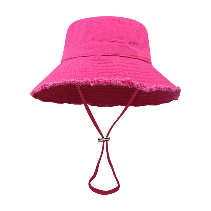 

High Quality Cotton Fisherman Hat Panama Cap for Baby Women Fashion Solid Folding Bucket Hat Unisex Sunscreen Beach Hat Dropship